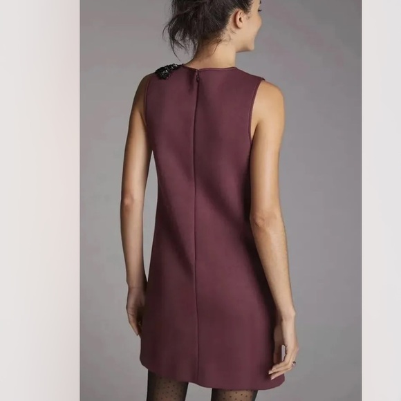 NWT Anthropologie Dhruv Kapoor Sequined Applique Shift Mini Dress Size Small‎ - Picture 3 of 14